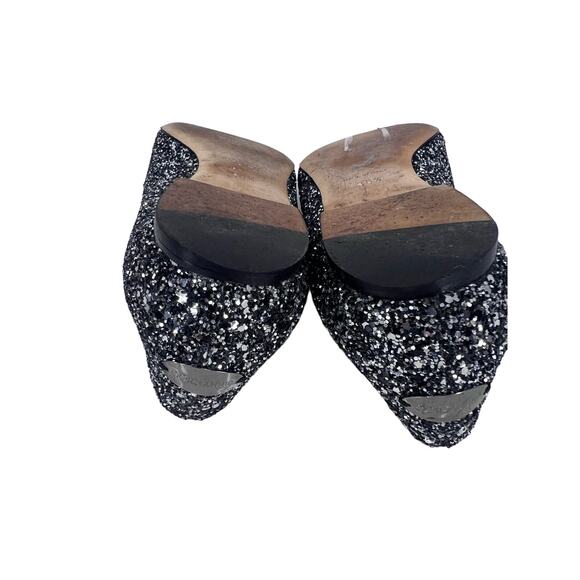 Jimmy Choo Gala Flats Size 6.5 black glitter - Picture 6 of 7